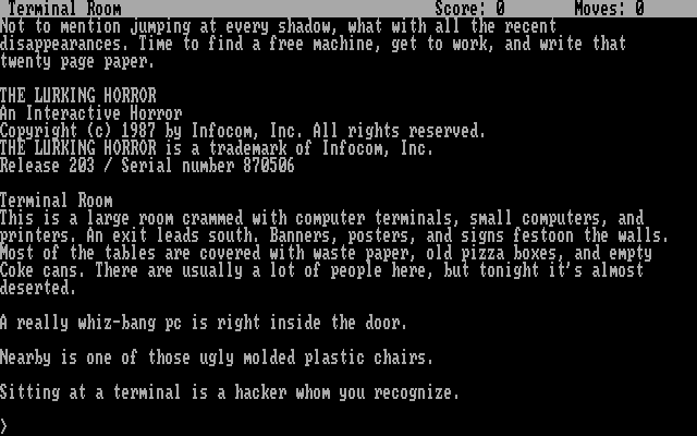 Lurking Horror screenshot 4 for Commodore 64
